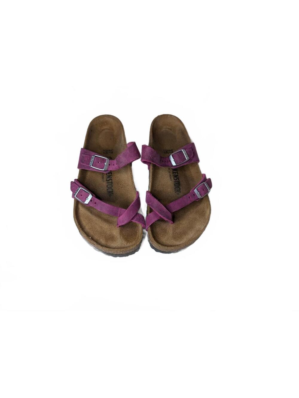Birkenstock Mayari Sandals in Vibrant Festival Fuchsia Oiled Leather, Size 37